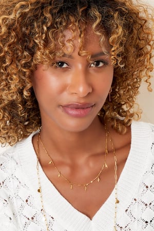 Collana con fulmine in acciaio inossidabile Gold Stainless Steel h5 Immagine2